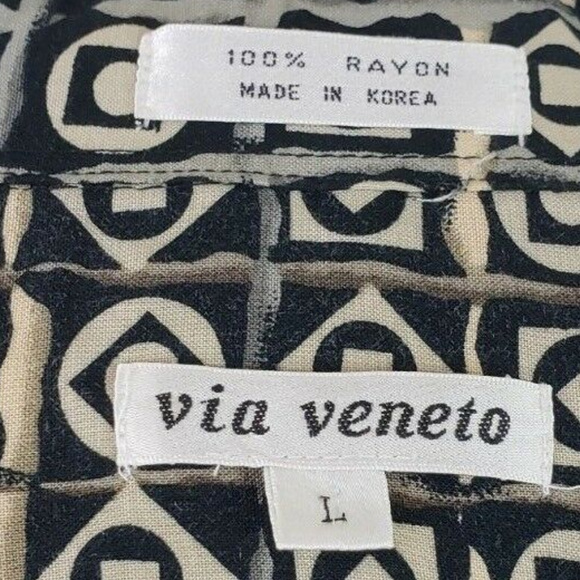 Via Veneto Short Sleeve Rayon Shirt Large - Picture 8 of 8